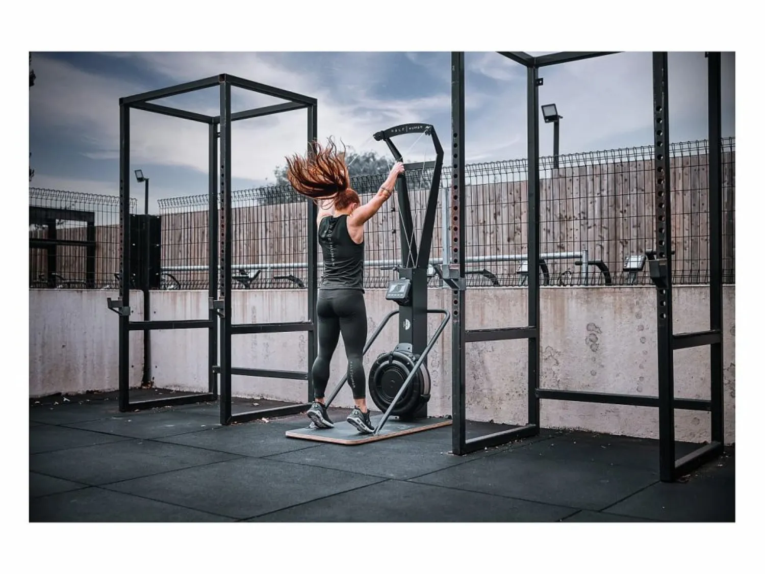 Máquina de esquí de aire con soporte de suelo - Half Human - Casa/Apartamento - Pantalla LCD con 8 programas Aparato De Musculación