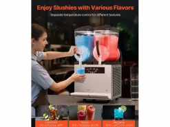 Máquina de Granizado Comercial SucceBuy 12 Lx2, Máquina de Smoothie Margarita, Acero Inoxidable, para la Casa, la Fiesta, el Café, el Bar
