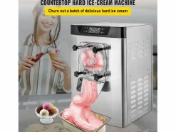 Máquina de Helado Duro Comercial SucceBuy, 16-20 L Británicas/Hora, Acero Inoxidable Plateado