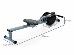 Hot Máquina de Remo Ajustable con Pantalla LCD, Acero y PVC, (130x47,5x67 cm) Aparato De Musculación
