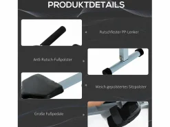Hot Máquina de Remo Ajustable con Pantalla LCD, Acero y PVC, (130x47,5x67 cm) Aparato De Musculación