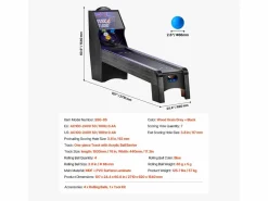Discount Máquina de Skeeball SucceBuy 274cm Lanzar y Marcar Mesa de Juego de Arcade Marcador Electrónico Sala de Juegos 4 Bolas Cesta De Baloncesto