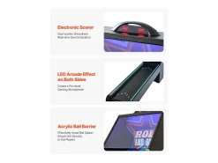 Discount Máquina de Skeeball SucceBuy 274cm Lanzar y Marcar Mesa de Juego de Arcade Marcador Electrónico Sala de Juegos 4 Bolas Cesta De Baloncesto