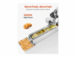 Sale Máquina para Hacer Rosquillas Automática Comercial SucceBuy, Máquina para Hacer Rosquillas Eléctrica de Una Sola Fila, Freidora de Acero Inoxidable Plateado