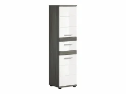 Best CHB Collection Mueble alto de baño Blake 1 cajón 2 puertas alto brillo, gris. Blanco