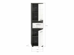Best CHB Collection Mueble alto de baño Blake 1 cajón 2 puertas alto brillo, gris. Blanco