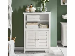 Sale Sobuy Mueble Auxiliar para baño Armario de baño Organizador con 2 estantes y 2 Puertas BZR13-W ES Blanco