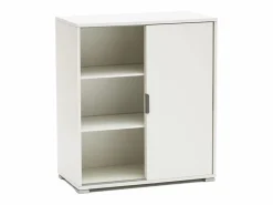 Discount Mueble Bajo 2 Puertas Correderas 75×85×38 cm | Armario Moderno Ahorra-Espacio con 2 Estantes Ajustables | Ya Montado Armario Oficina