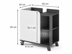 Vicco Mueble bajo lavabo antracita/blanco 60x35x65 karen Gris antracita