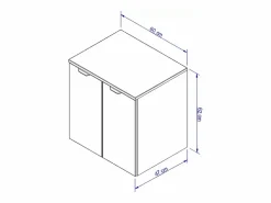 Clearance Mueble bajo lavabo con encimera de 60 cm, 2 puertas, roble Artisan / Kaszmir Orio Mueble De Lavabo