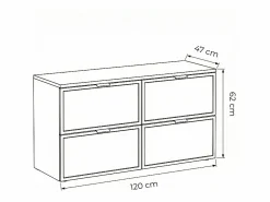Discount Mueble bajo lavabo con encimera de 120 cm. Frentes con marco en roble Cremona / Cachemira Roma. Beige
