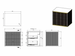 Discount Vente-unique Mueble bajo lavabo de baño estriado con ribete dorado 60 cm, , KELIZA Blanco