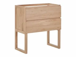 New Vente-unique Mueble bajo lavabo de roble macizo - Natural claro - L80 cm - TARELO Color natural claro