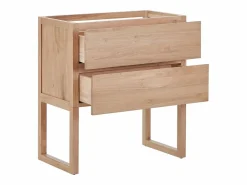 New Vente-unique Mueble bajo lavabo de roble macizo - Natural claro - L80 cm - TARELO Color natural claro