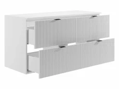 Outlet Mueble bajo lavabo estriado con encimera, mate, 120 cm, ZEVINI Mueble De Lavabo