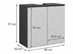 New Vicco Mueble bajo lavabo 60x30x57 edge Negro