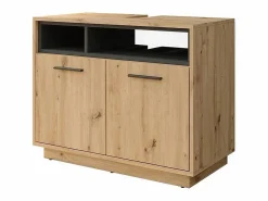 Discount Mueble bajo lavabo roble artesanal/antracita 80x40x64 beatrice Mueble De Lavabo