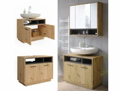 Discount Mueble bajo lavabo roble artesanal/antracita 80x40x64 beatrice Mueble De Lavabo