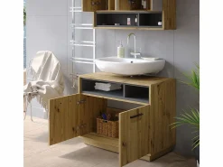 Discount Mueble bajo lavabo roble artesanal/antracita 80x40x64 beatrice Mueble De Lavabo