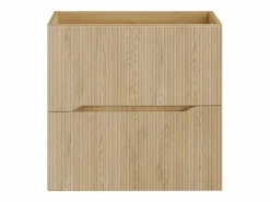 Sale Mueble bajo lavabo suspendido estriado - Natural claro - Ancho 60 cm - ORISO Mueble De Lavabo