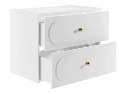 Clearance Mueble bajo lavabo suspendido con tiradores dorados - 80 cm de largo - SATOBAL Mueble De Lavabo