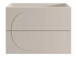 Outlet Vente-unique Mueble bajo lavabo suspendido con relieve redondeado - - 80 cm - VUTOMA Beige