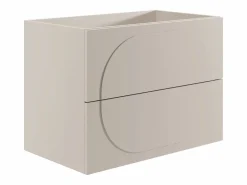 Outlet Vente-unique Mueble bajo lavabo suspendido con relieve redondeado - - 80 cm - VUTOMA Beige