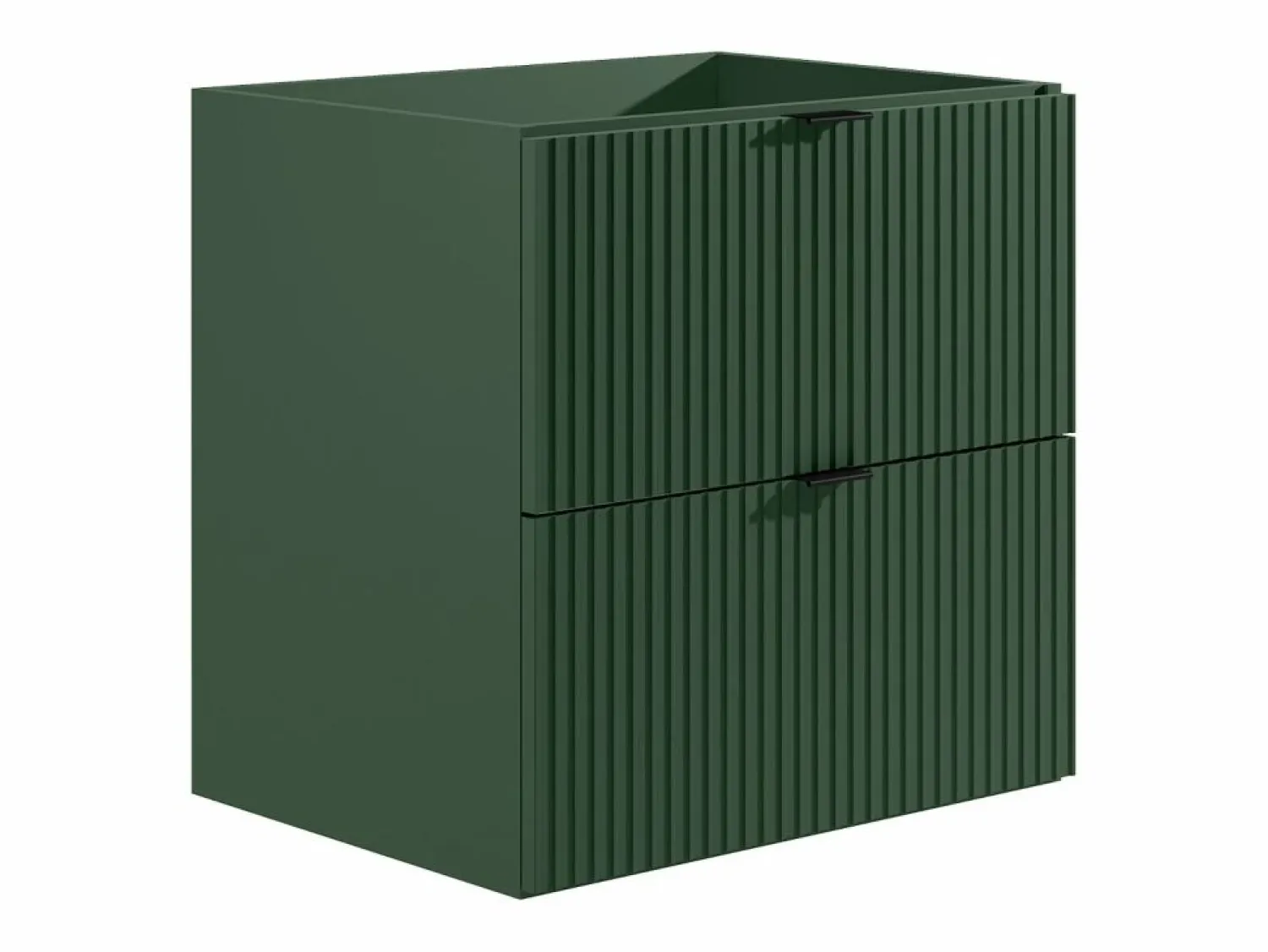 Clearance Mueble bajo lavabo suspendido estriado mate, color mate, An60 cm, ZEVINI Mueble De Lavabo