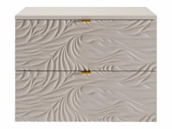 Vente-unique Mueble bajo lavabo suspendido texturizado con estante - - 80 cm - RINAREL