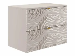 Vente-unique Mueble bajo lavabo suspendido texturizado con estante - - 80 cm - RINAREL