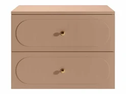 Online Vente-unique Mueble bajo lavabo suspendido rosa antiguo con tiradores dorados - An80 cm - SATOBAL Rosa palo