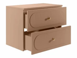 Online Vente-unique Mueble bajo lavabo suspendido rosa antiguo con tiradores dorados - An80 cm - SATOBAL Rosa palo