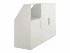 Best Vente-unique Mueble bajo para techo abuhardillado con 3 puertas y 1 estante color - ADEZIO Blanco