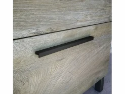 Best Mueble Baño Nubis Roble Alaska 3 Cajones y Espejo 80x86x45 cm Marru00f3n