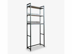 Clearance AHD Mueble baño para lavadora, secadora y WC 3 estantes 63x24x157 h Tamiq - Marrón - Negro Marru00f3n
