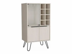 TuHome Mueble bar aster en melamina con 8 botelleros, 9 portacopas y almacenamiento inferior , , 109.4 cm X 59.6 cm X 40 cm