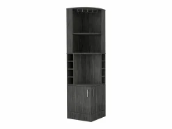 New Mueble bar esquinero Syrah con soporte para copas , 180.59 cm X 46.73 cm X 46.73 cm , Marrón Mueble Bar