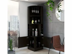 TuHome Mueble bar esquinero Syrah, con soporte para copas 180.6CM A X 46.9CM An X 46.9CM P Wengue