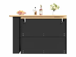 Online Mueble bar extensible - 135/203 x 39 x 92,8 cm - mesa giratoria con LED + 4 cajones - MDF - Mueble Bar