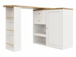 Sale Mueble bar giratorio - 204 x 39 x 104 cm - con 2 cajones y 1 puerta - 5 espacios de almacenamiento abiertos - Mueble Bar