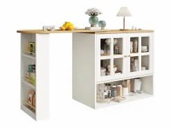 Sale Mueble bar giratorio - Mesa de bar extensible con 2 puertas y 3 estantes ajustables - almacenamiento abierto - Mueble Bar