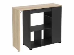 New Mueble bar giratorio con almacenaje - Natural y antracita - SATURN Muebles De Bar|Mueble Bar