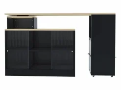 New Mueble bar giratorio y retráctil、Aparador multifuncional - gran espacio de almacenamiento - Mueble Bar