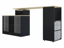 New Mueble bar giratorio y retráctil、Aparador multifuncional - gran espacio de almacenamiento - Mueble Bar