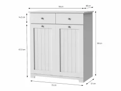 Clearance Mueble de lavadero armario para colada con 2 compartimentos y 2 cajones Cesto De Ropa
