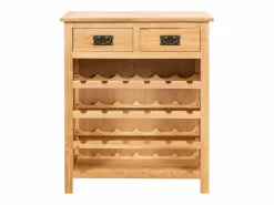 Mueble botellero de madera maciza de roble 72x32x90 cm ES447309 Botellero|Accesorios Para Vino Y Bar