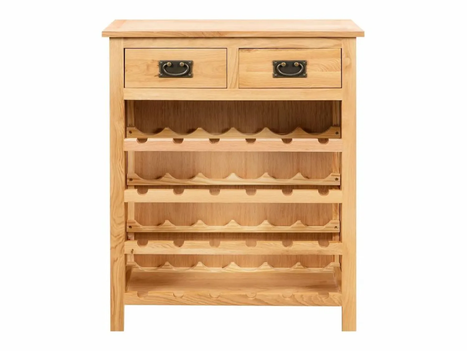Mueble botellero de madera maciza de roble 72x32x90 cm ES447309 Botellero|Accesorios Para Vino Y Bar