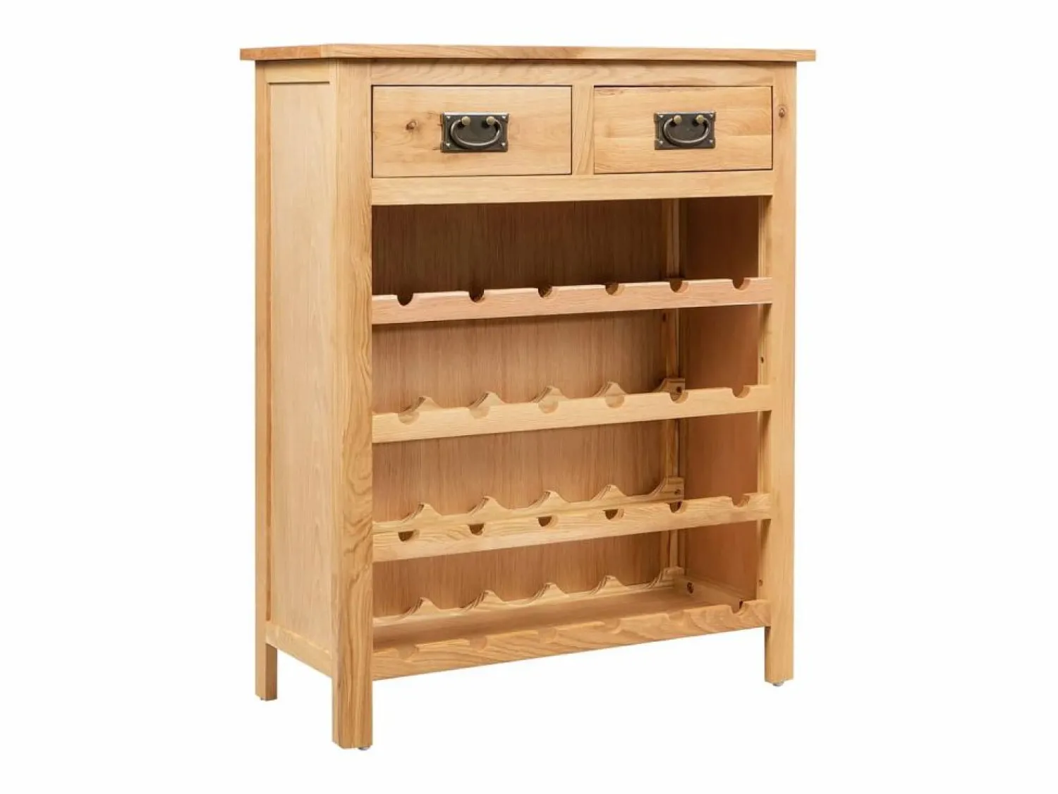 Mueble botellero de madera maciza de roble 72x32x90 cm ES447309 Botellero|Accesorios Para Vino Y Bar