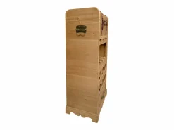 OZAIA Mueble botellero, porta botellas, cofre de madera - L.43 x Alt. .100 cm - Natural - CAVINA