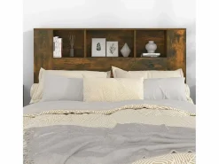 vidaxl Mueble cabecero roble ahumado 140x18,5x104,5 cm